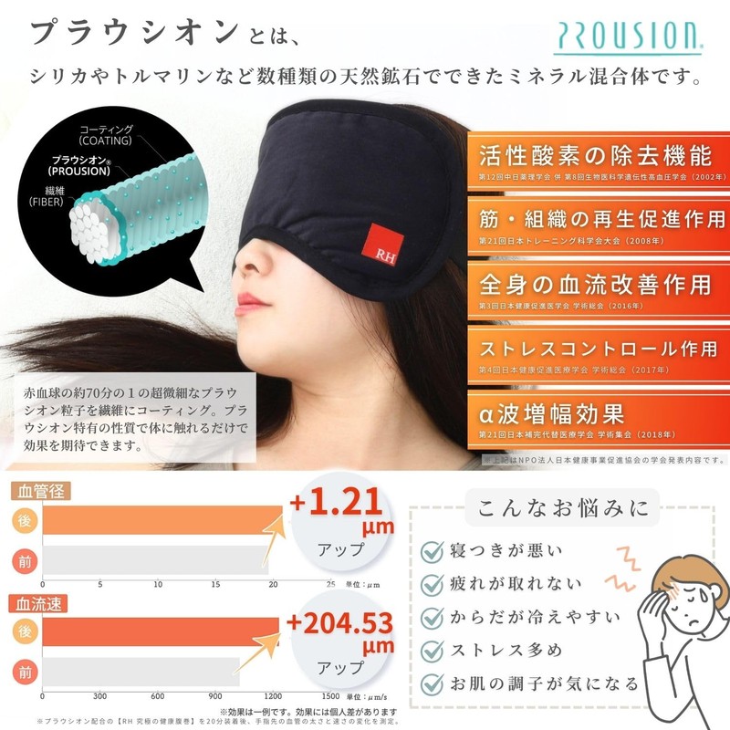 RH Eye Mask, Natural Ore, Plucion, For Sleep, Peaceful Sleep,