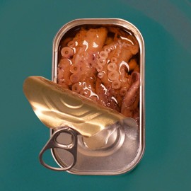 Spanish Octopus Canned in Garlic Sauce | Wild Caught, B Vitamins, Omega-3 | Tinned Seafood by Ati Manel | 3 x 110g Can