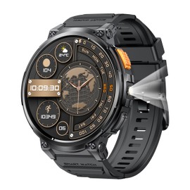 Smart Watch (2024 Ultimate Design, 1.85 Inch Ultra Large Screen, Round Size, Military Specifications, Flashlight) Wristwatch, Men's Wristwatch, Ideal for People with Presbyopia, 730 Ultra Long Lasting