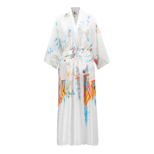 VOGMATE Kimono Bathrobe Women's Long Large Sizes Satin Dressing Gown