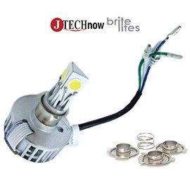 Motorcycle Headlight Hi/Low beam Super Bright Xenon White Light LED Bulb - with Universal H4 BA20D H6M Adaptor