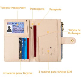 Lumbor37 Funda para Pasaporte, Cartera con Bloqueo Rfid Caja de Tarjeta de Visita Bolsa de Almacenamiento de Documentos de Viaj (Rosado)