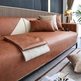 Foreate Waterproof Couch Cover for Pets Sofa Covers Washable Faux Leather Sectional Couch Cover Blanket Dog Cat Scratch Furniture Protector for 2-3 Couch Recliner L Shaped (Coffee, 35" x 82")