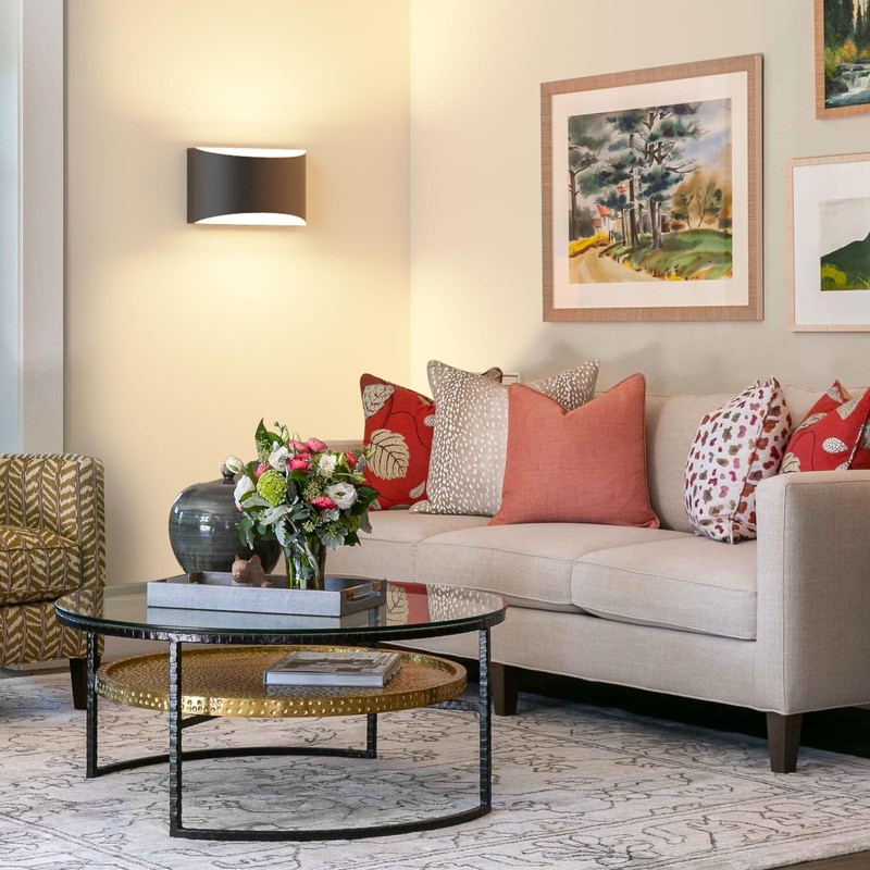 FOLKSMATE Modern LED Wall Sconces, 3000K Warm White Hardwired Wall