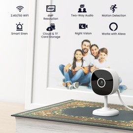 GALAYOU 4MP Security Camera Indoor-5G/2.4G Dual WiFi Camera with 2-Way Audio for Baby/Pet/Dog/Nanny Monitoring, 24/7 SD Card Recordings, Motion Alert, Night Vision, Works with Alexa/Google Home, G7-2P
