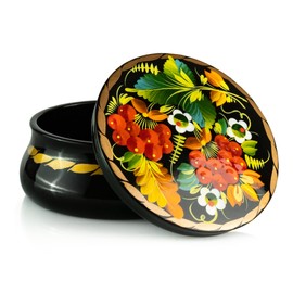UA Creations Decorative Lacquer Box with Hand Painted Floral Decoration for Jewelry, Trinkets, Keepsakes and Small Gifts (UA32859)