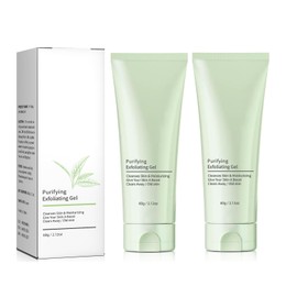 2 Pcs Purifying Exfoliating Gel, Deep Cleansing Moisturizing Face and Body Exfoliator Scrub Gel Suitable for all Skin Types.