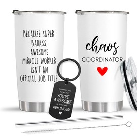 Christmas Thank You Gifts - Chaos Coordinator Gifts For Women, Nurse, Mom, Coworkers, Managers Teacher Appreciation - Birthday Boss Lady Idea, Chaos Coordinator Tumbler 20 Oz For Strong Women Gift