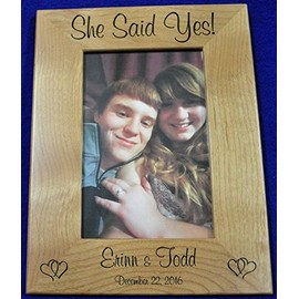 Engagement Gift | Engagement Picture Frame | She Said Yes | Custom Picture Frame | Wedding Proposal | Gift for Engaged Couple | Bridal Shower Gift