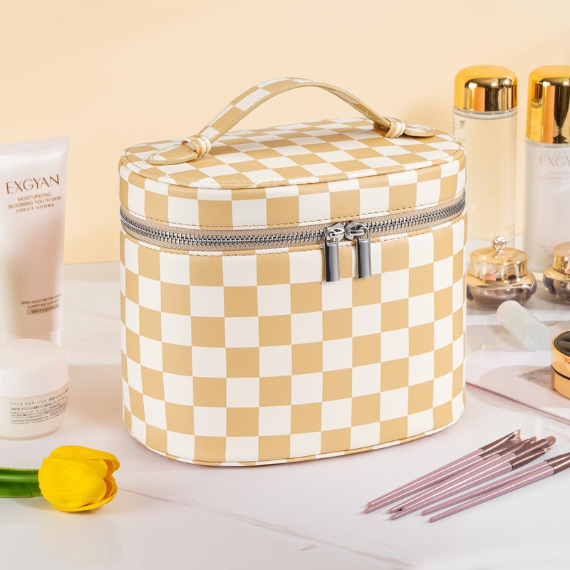 UUYUUY - Estuche de maquillaje para cambiador, blanco, beige (Beige