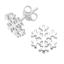 Heather Needham Sterling Silver Christmas Snowflake stud Earrings in a gift box- Size: 10mm 5102