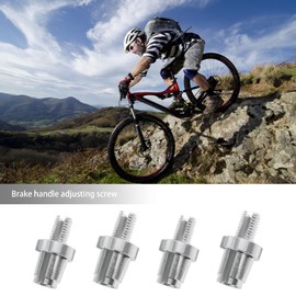 The Lord of the Tools Brake Lever Adjustment Screws Brake Cable Adjustment Screw Aluminium Alloy M7 x 26.6 x 14.6 mm Pack of 4 Silver