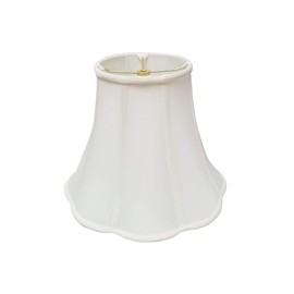 Royal Designs Bottom Scalloped Bell Lamp Shade in White, 8 x 16 x 13