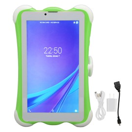 7 Inch Children Tablet for Android HD 1280x800 3GB 32GB WiFi Dual SIM 6000mAh Eye Protection Kids Tablet Green 100‑240V US Plug