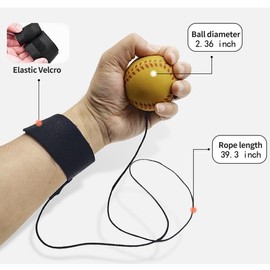 ZUYEE 4/8 Pack Wrist Return Balls Baseballs on a Elastic String with Wristband - Perfect for Kids, Teens & Adults - Fun Sports Gift for Wrist Exercise Hand-Eye Coordination & Rebound Practice Yellow