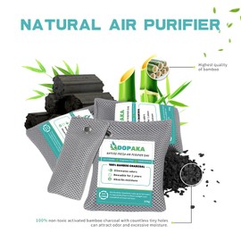 6 Pack Activated Charcoal Odor Absorber. Nature Fresh Bamboo Charcoal Air Purifying Bag Home Closet Air Freshener Deodorizer and Moisture Eliminator, Purifier for Closet, Shoe, Car Air freshener