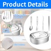 Stainless Steel Camping Mess Kit, 4-Piece Cookware Set with Tins