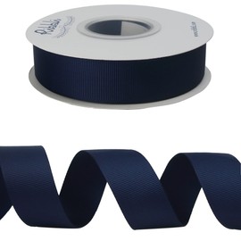 Ribbli Navy Grosgrain Ribbon, 1 inches x Continuous 25 Yards,Use for Bows DIY Hair Accessories,Gift Wrapping,Craft and Sewing