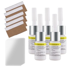 POPSTORE 5-Pack Windshield Crack Repair Kit, Car Windshield Repair Liquid Auto Glass Nano Repair Fluid Car Windshield Resin Crack Tool Kit, White Bottle