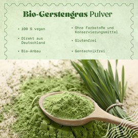 NaturaleBio NaturaleBio Gerstengras Pulver Bio 1kg. Ideal fr Gerstengrassaft, S?fte, Smoothies und Joghurt. Reich an Ballaststoffen und Eiwei?. Reines Bio-Produkt geeignet fr Vegetarier und Veganer.