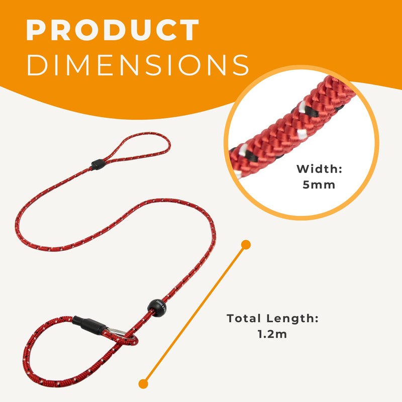 Dog & Field Pro Trialler Slip Lead, Brown. 1.2m Rope