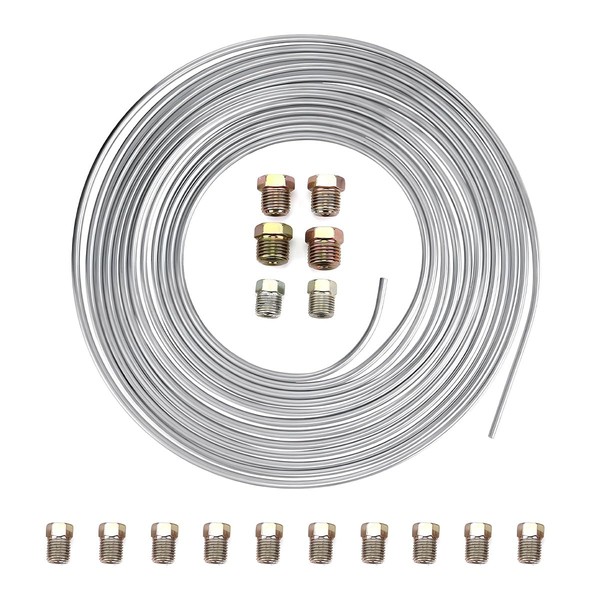 povtii Galvanized Iron Brake Line, 25 Ft. 3/16 Anti-Rust Zinc-Coated