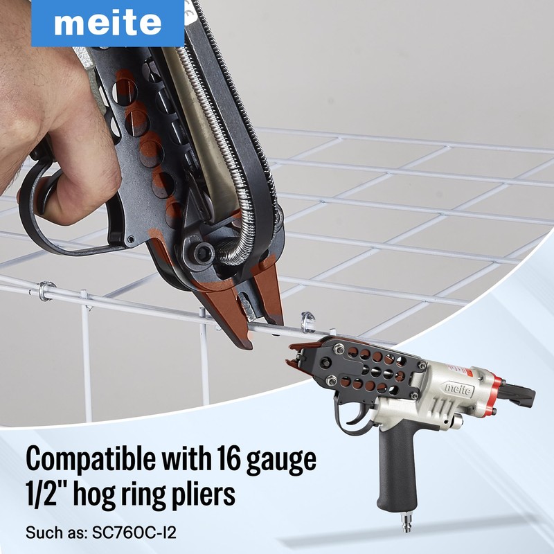meite 16 Gauge 1/2" Hog Rings, Galvanized Hog Ring Staples