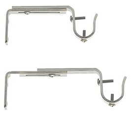 Bestsellers - Extensible and adjustable wall support for curtains bar, ø 19 mm, length 125-170 mm, satin nickel colors (1 lot 2 supports)