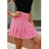 HERBATOMIA Women’s Pleated Hot Pink Tennis Skirt Mini School Uniform