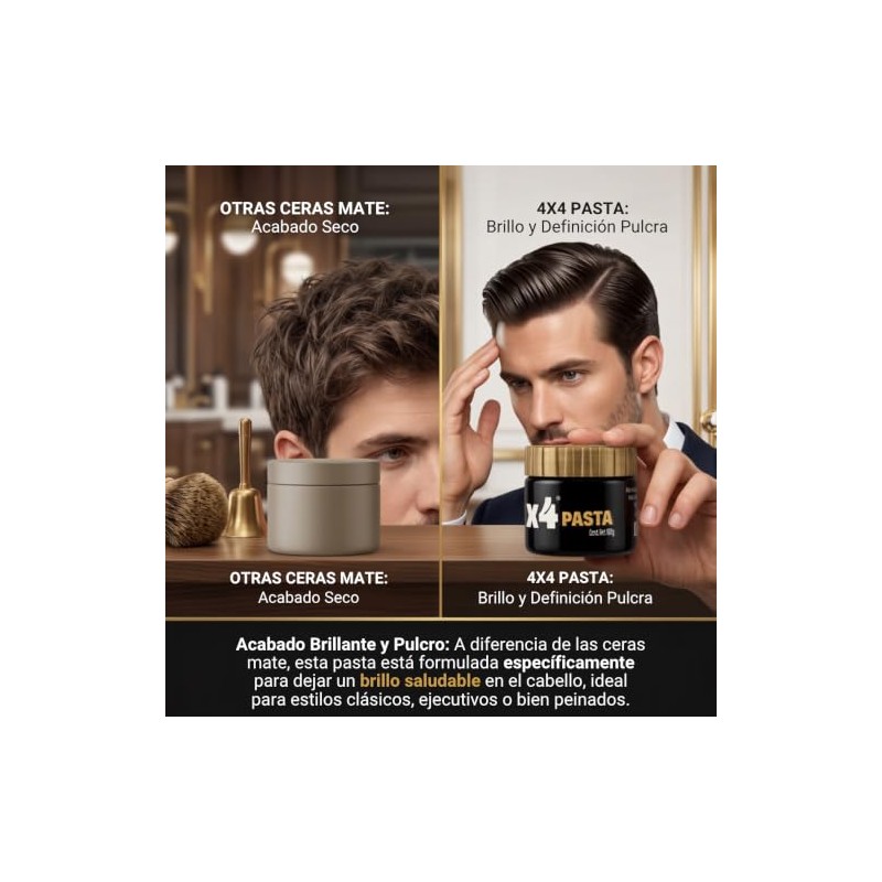 Pasta para el cabello, moldeador de cabello fijación media-alta, productos
