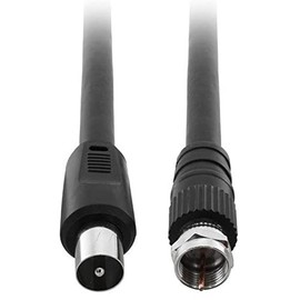 PRO2 Pro.2 2m TV Antenna Cable PAL Male to F-Type Flylead Aerial Cord Coax Lead,Black