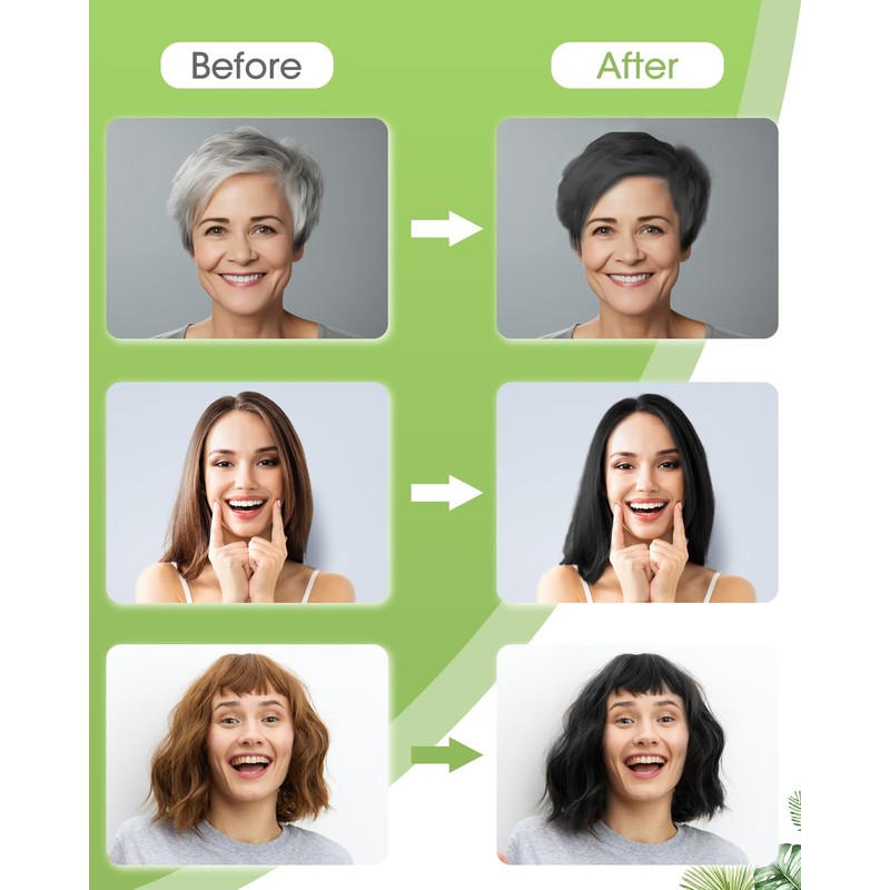 MQUPIN Hair Dye Shampoo Semi-Permanent, Black 10 count (Pack of