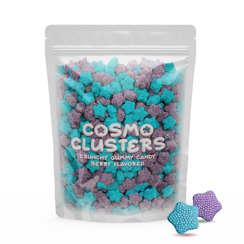 Cosmo Clusters Candy - 1.5 Pound Pack - Crunchy Gummies