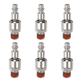 HARFINGTON 6pcs Swivel Air Plug 1/4" NPT Male Thread 1/4" Body M Industrial Type Industrial Swivel Coupler Plug Air Hose Fittings Connector
