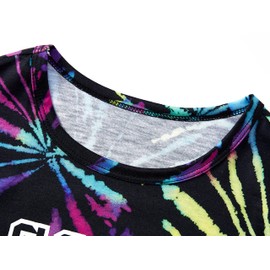 Topgal Little & Big Girls Summer Tee & Shorts Tie Dye Good Vibes Pajamas Kids PJ Set Sleepwear Size 18