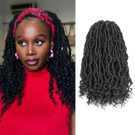 Toyotress Passion Locs Crochet Hair - 18 Inch 8 Packs Natural Black Faux Locs Crochet Hair Curly Ends, Long Curly Locs Braids Pre-Looped Synthetic Braiding Hair Extensions (18 Inch, 1B)