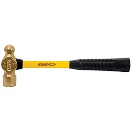 Ampco Safety Tools H-2FG Ball Peen Hammer, Non-Sparking, Non-Magnetic, Corrosion Resistant, 1 lb, 14" OAL