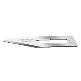 Swann-Morton Carbon Steel Blade, N. 11, Sterile (Pack of 100)