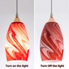 GO&SO 2-Pack Burgundy White Swirl Glass Pendant Lights Kitchen Island