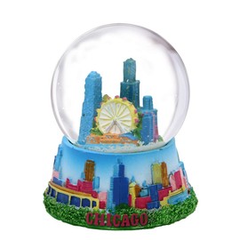 Collection of City and States Detailed 65mm Snow Globes (Chicago)