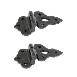 Renovators Supply Hoosier Cabinet Hinges - Wrought Iron Offset Kitchen Cabinet Hinges - Heavy Duty Cupboard Hinges for Home Improvement - Antique Cabinet Door Hinges with Hardware - Pack of 2