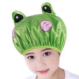 JK Home Kids Shower Cap, Double-Layer Waterproof Reusable Elastic Animal Bathing Shower Hat, Fun Cute Cartoon Bath Caps for Boy Girls