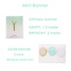 Easy Joy Mint Birthday Decoration, Happy Birthday Garland, Green Gold