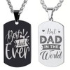 Mandore Designs Square Engraved Dad Necklace, Father's Day Gift for