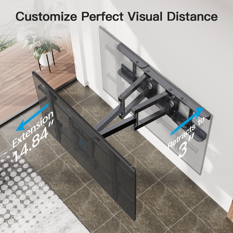 Full Motion TV Wall Mount Articulating Arms Swivel Tilt Rotation