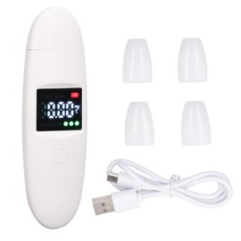 Alcohol Breath Tester Professional Accurate Portable Tester Digital LCD Display Voice Broadcast with 4 Mouthpieces
