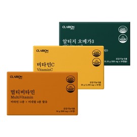 Clarion minimal routine item 3-piece set (multivitamin + vitamin C + RTZ Omega 3) comprehensive nutritional gift energy / 클라리온 미니멀 루틴템 3종 세트 (멀티비타민 + 비타민C + 알티지오메가3) 종합 영양제 선물 에너지