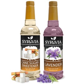 Syruvia Coffee Syrup Variety Pack - Lavender & Cane Sugar Sweetener - Gluten-Free, Kosher, 25.4 fl oz Bottles - Enhance Your Coffee Experience with Premium Flavoring Syrups
