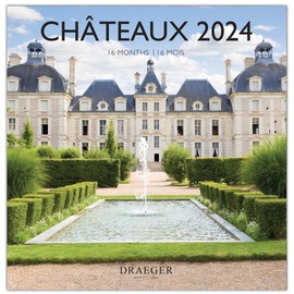 DRAEGER PARIS | Large Wall Calendar Castle 2024 Hanging 29 x 29 cm | 16 Months Sep-23 to Dec 24 | 7 Languages | Office Calendar, Home, Monthly | Decoration, Organization | FSC® Certified Paper