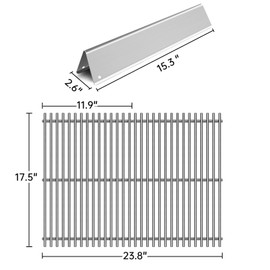 Kalomo 9MM Grill Grates Gas Parts for Weber Spirit 2 Grill E-310, S-310,GS4 Spirit II 300 E-320 S-320, 7636 7638 7639 16GA Flavorizer Bars Stainless Steel Grids BBQ Grill Replacement Parts Accessories